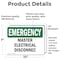 Signmission Master Electrical Disconnect Emergency Sign, Vinyl Decal, 10in W x 7in L, 2PK OS-2PACK-EM-D-710-L-10401 - alternate 4